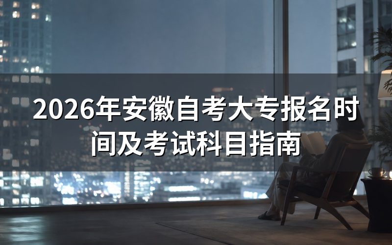 2026年安徽自考大专报名时间