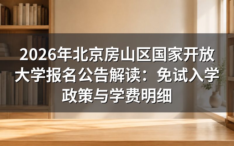 2026年北京国家开放大学报名核心政策