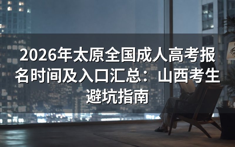 2026年山西成考报名时间官方解读