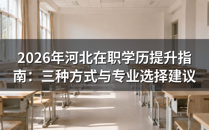 河北在职学历提升的三种方式