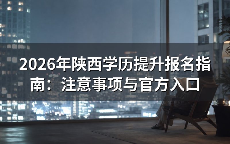 2026年陕西学历提升报名注意事项