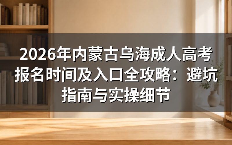 2026年乌海成人高考报名核心政策解读