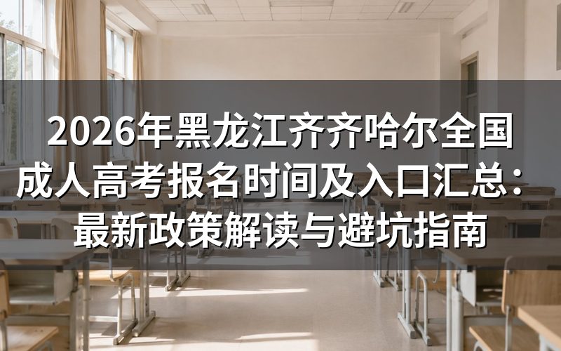 2026年黑龙江成考报名政策深度解读