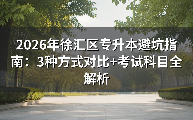 2026年徐汇区专升本最新政策解读