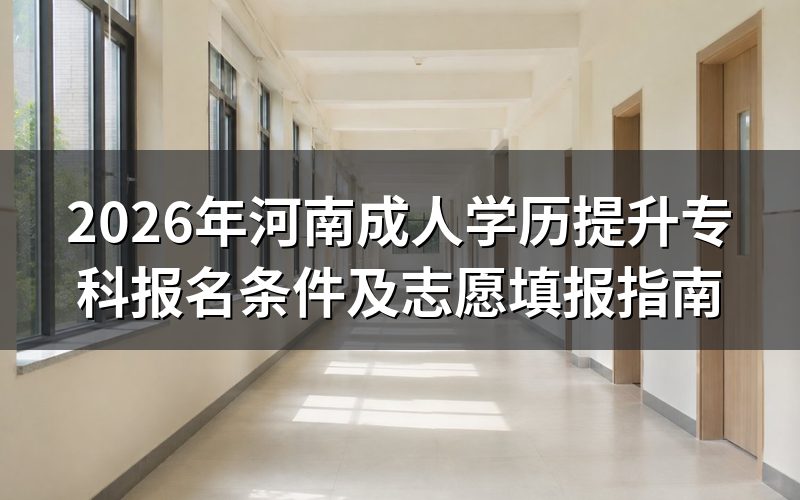 河南成人学历提升专科报名条件