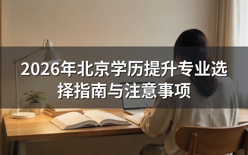 2026年北京学历提升专业选择要点