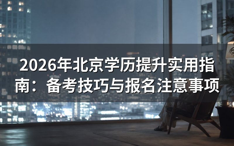 2026年北京学历提升实用技巧