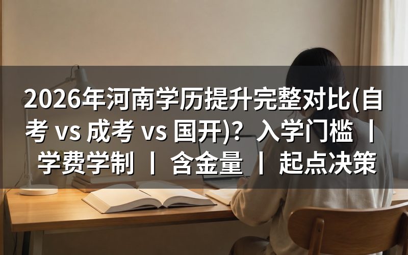河南学历提升自考、成考、国开什么时候报名?2026年官方时间表是什么?