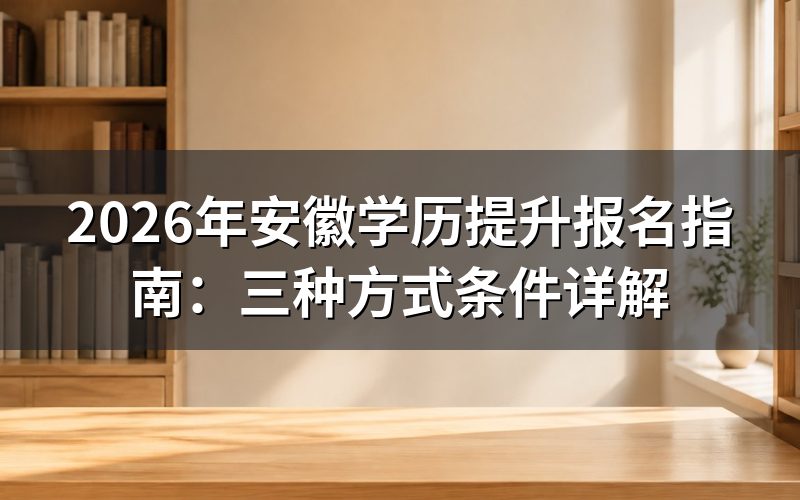 安徽学历提升报名方式