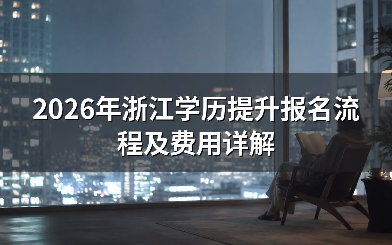 2026年浙江学历提升报名流程
