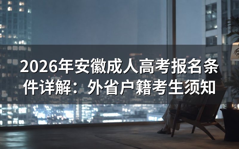 安徽成人高考基本报名条件