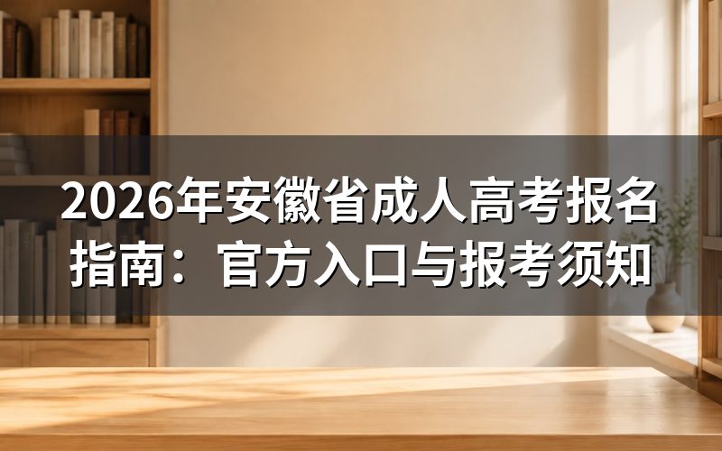 2026年安徽成考报名时间与入口