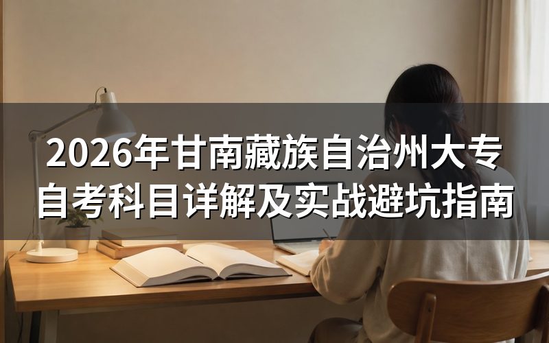 2026年甘肃自考大专核心政策拆解