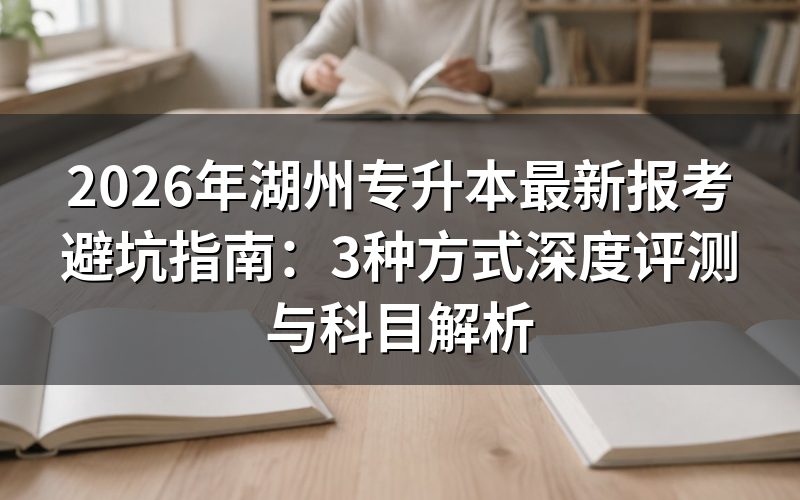 一、2026年湖州专升本报考政策深度解析
