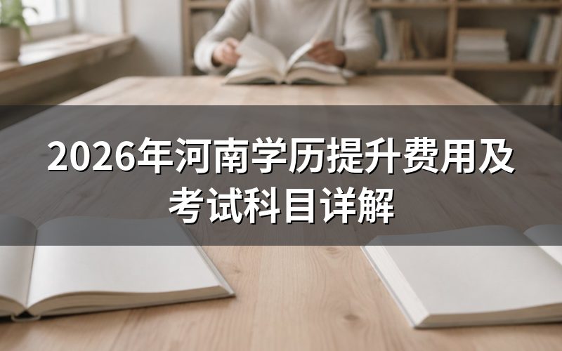 2026年河南学历提升费用说明