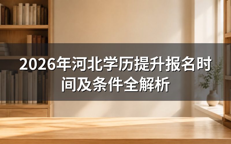 2026年河北学历提升报名时间