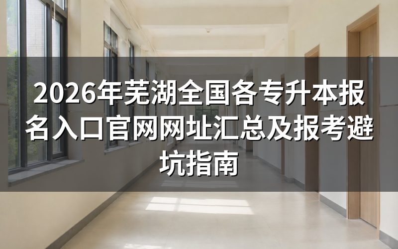 2026年芜湖专升本报名入口官网权威发布