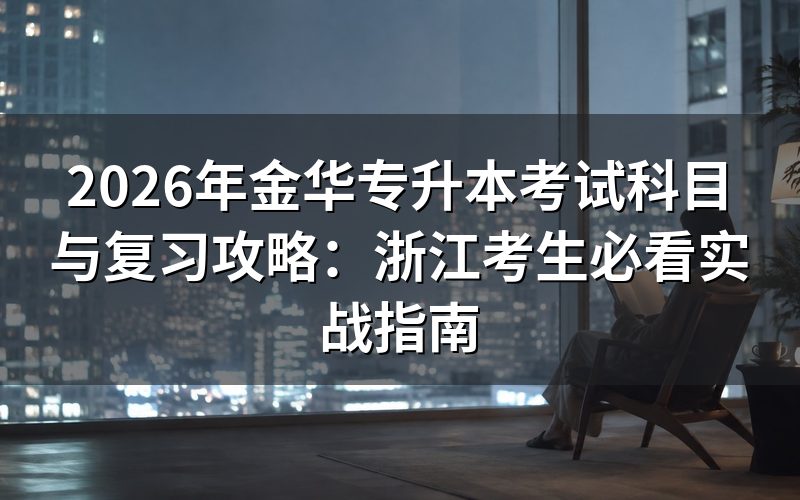 2026年金华专升本最新考试科目详解