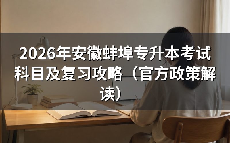 官方政策：2026年蚌埠专升本报考条件细则