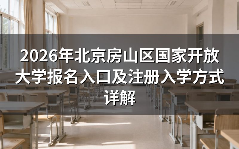 2026年北京房山区国家开放大学报名政策解读