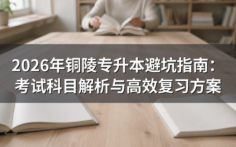 2026年铜陵专升本考试科目权威解读