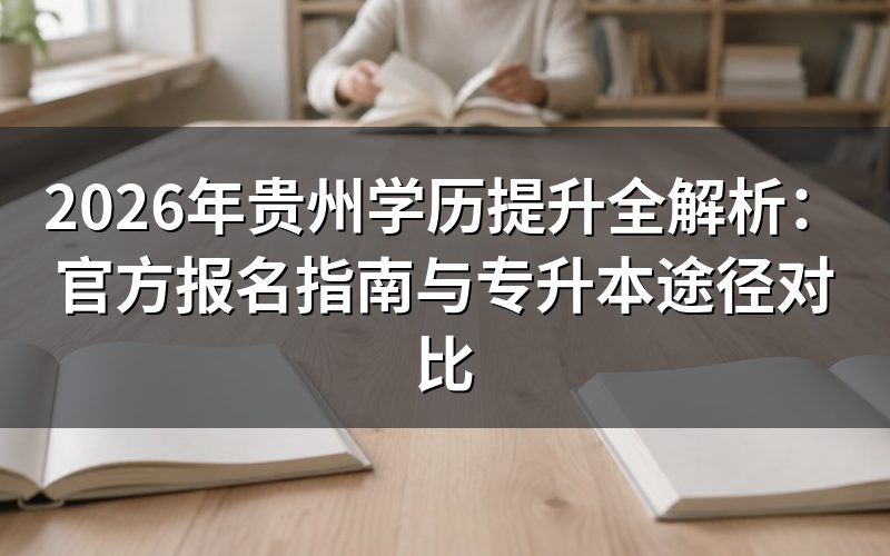 贵州学历提升官方报名须知