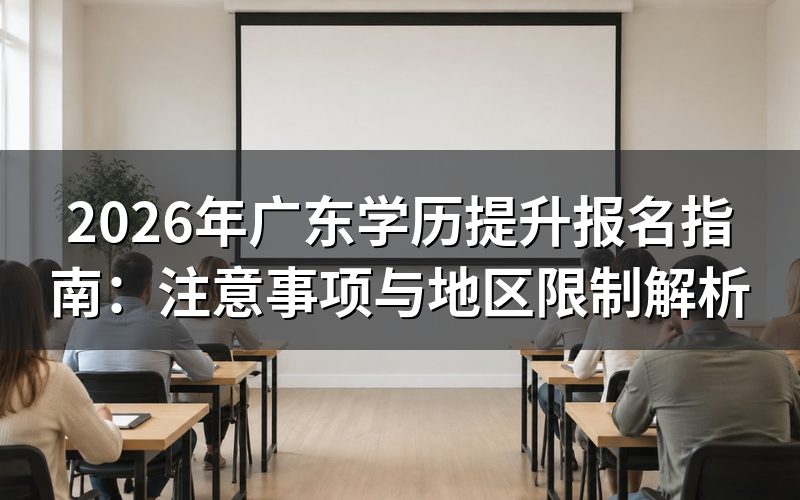 2026年广东学历提升报名注意事项