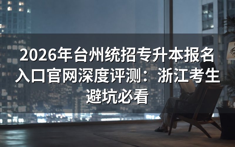 2026年台州统招专升本官方报名入口解析