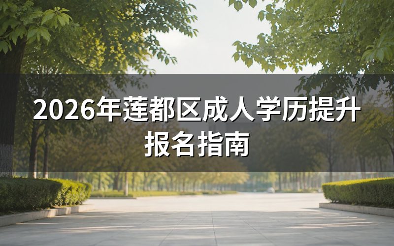2026年莲都区成人学历提升报名流程