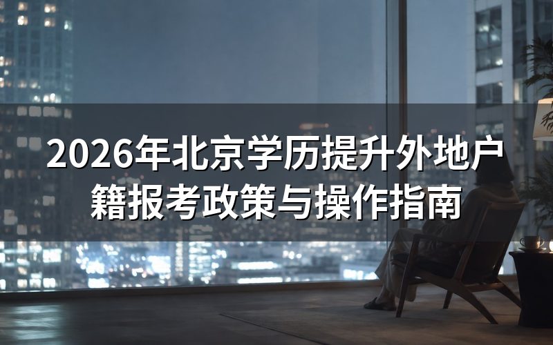 在京外地人员报考政策