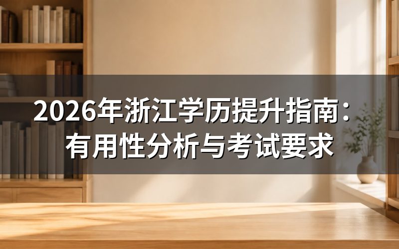浙江学历提升的价值分析