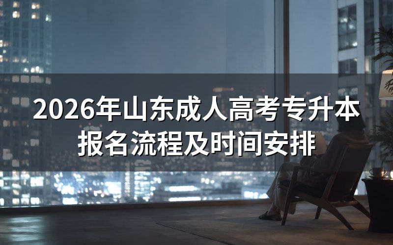 2026年山东成人高考专升本报名流程