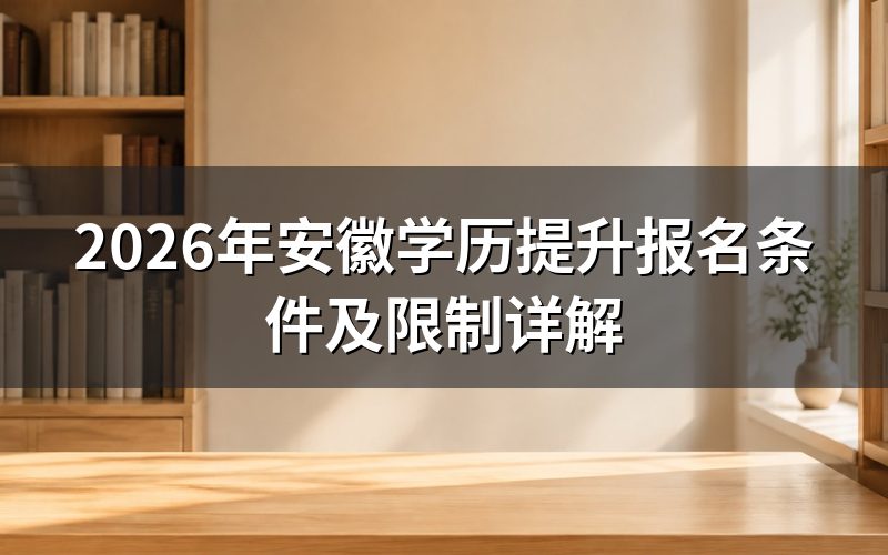 2026年安徽学历提升报名基本条件