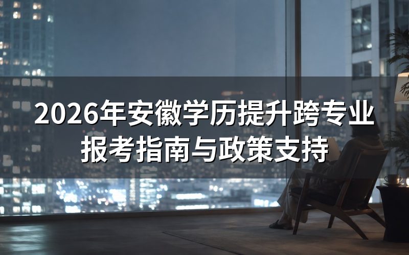 安徽省跨专业报考政策