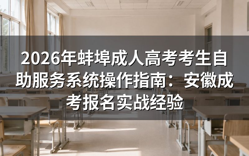 2026年蚌埠成人高考自助系统核心功能解析