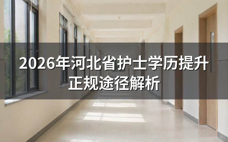 河北省护士学历提升正规途径