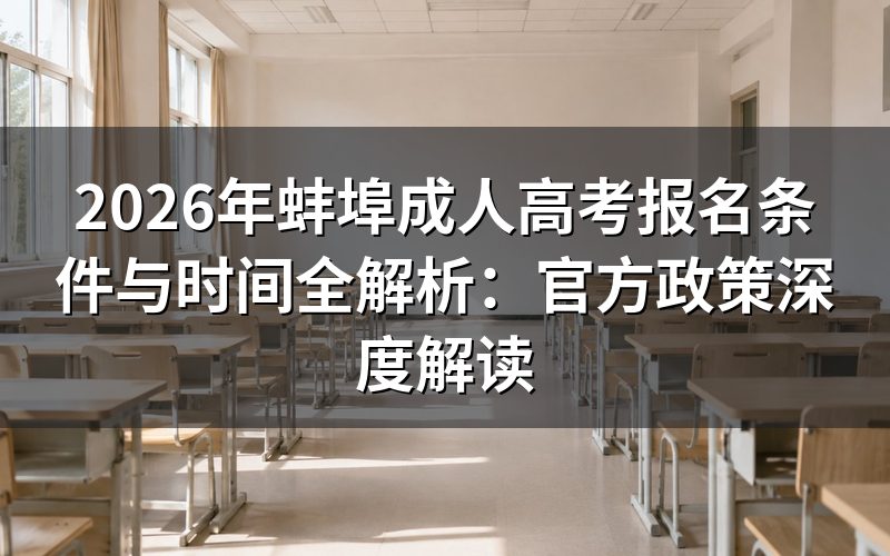 2026年蚌埠成人高考报名条件官方细则