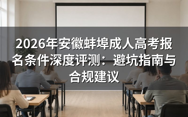 2026年蚌埠成考报名条件风险评估