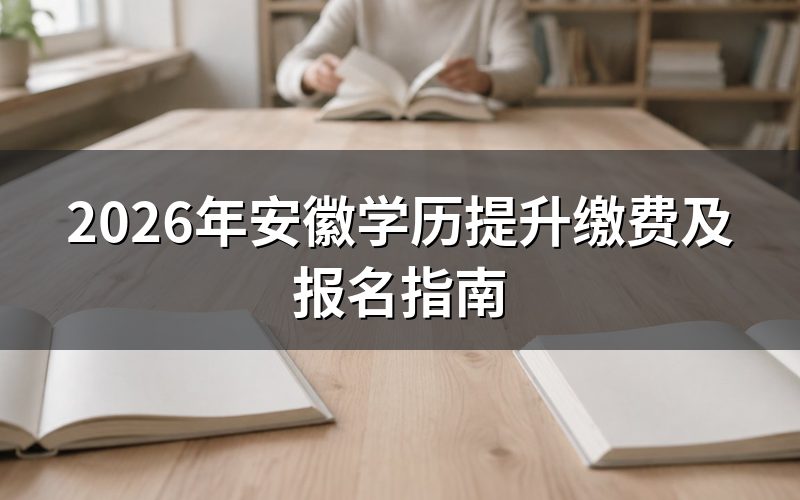 2026年安徽学历提升缴费说明