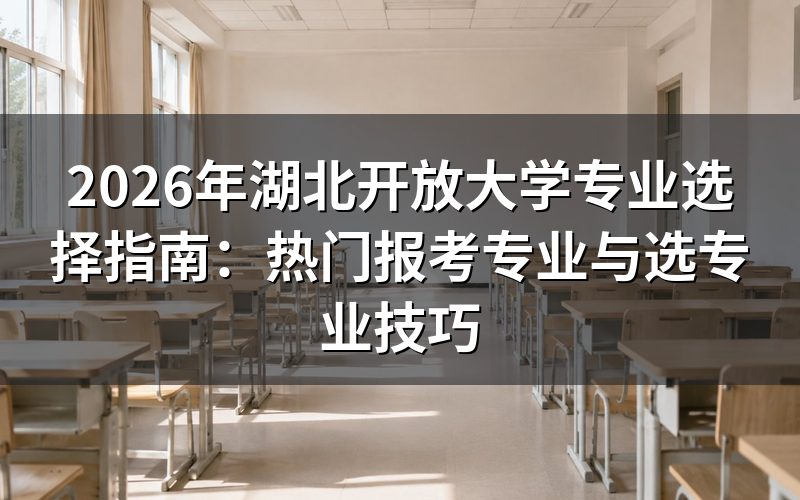 湖北开放大学2026年招生专业一览
