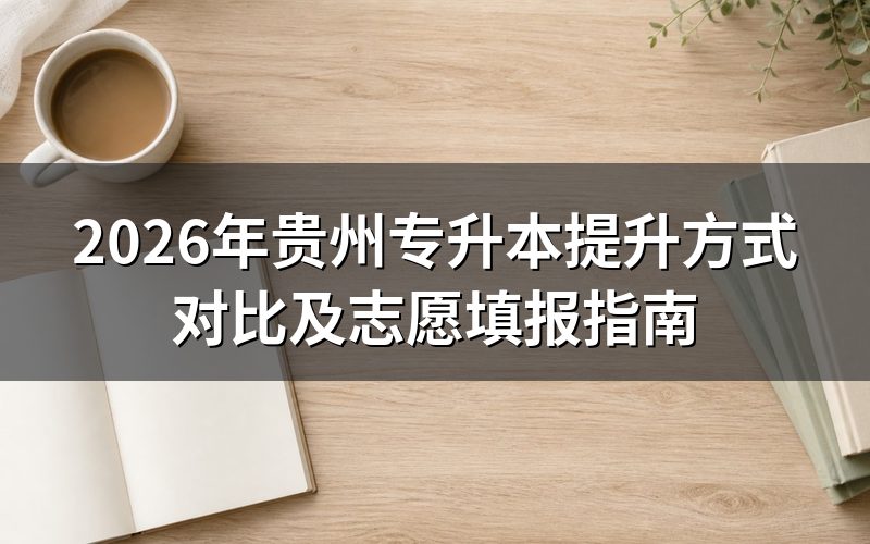 2026年贵州专升本提升方式对比