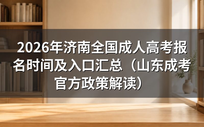 2026年山东成考报考公告官方解读