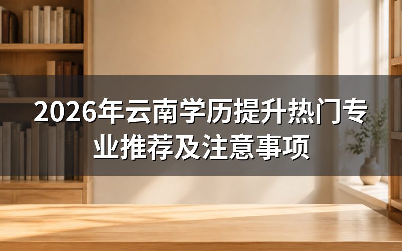 2026年云南学历提升热门专业选择
