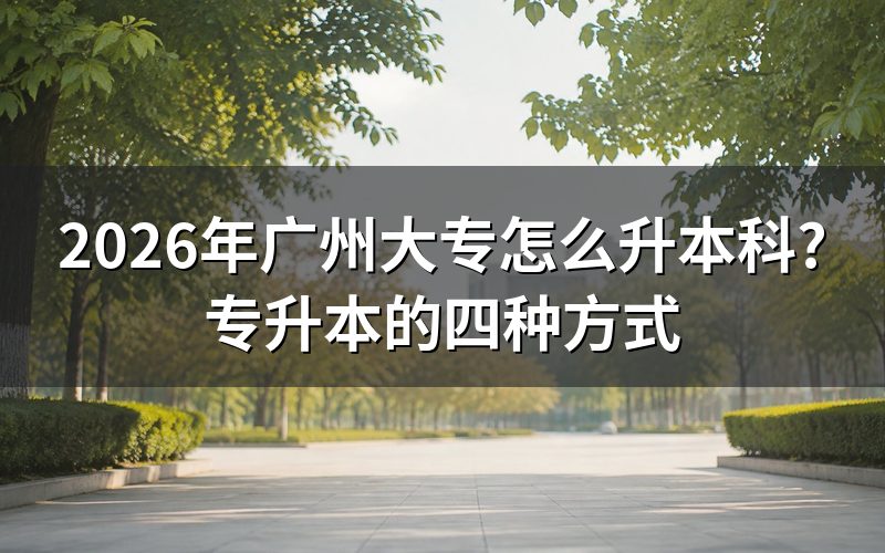 2026年广东专升本四种方式具体怎么报名?
