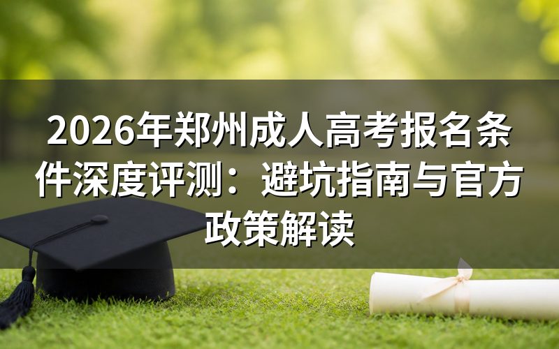 2026年郑州成考报名资格官方政策解读