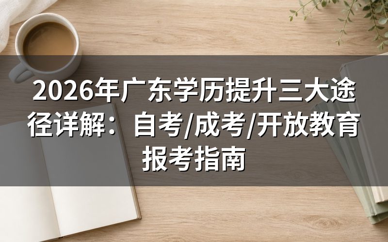广东学历提升三大正规途径