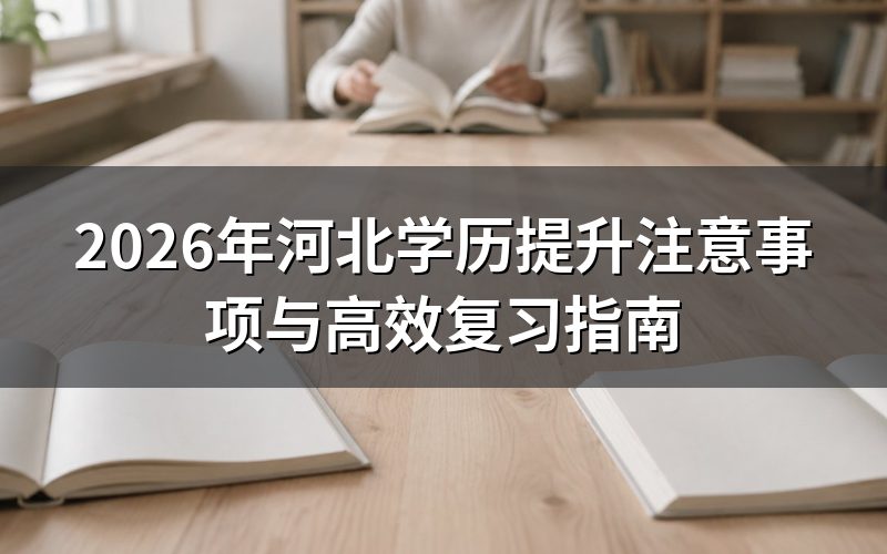 2026年河北学历提升注意事项