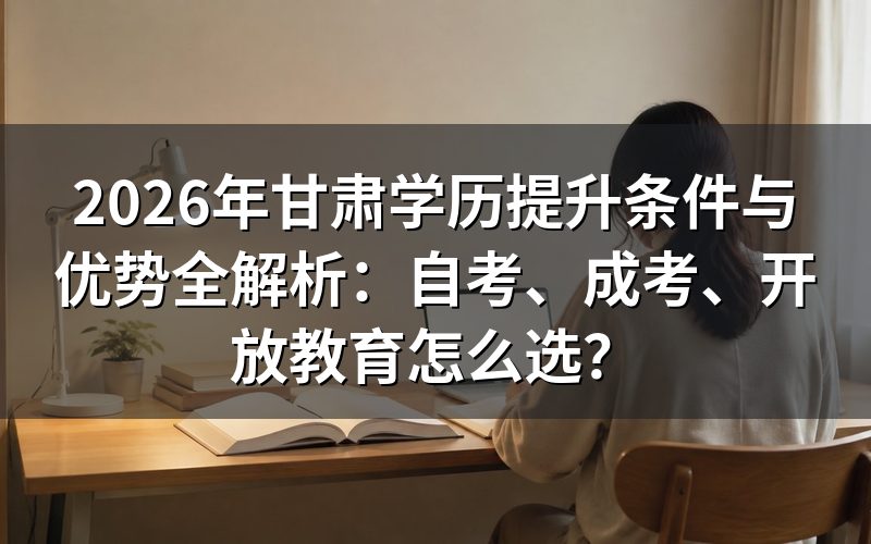 2026年甘肃学历提升基本条件