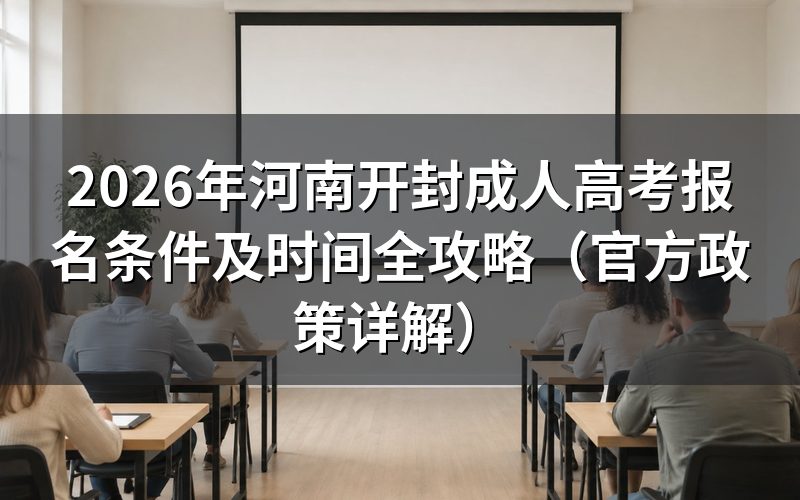 2026年开封成考报名条件官方规定细则
