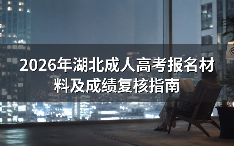 2026年湖北成考大专报名材料